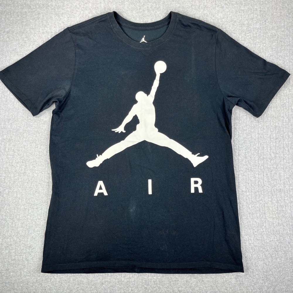 Michael Air Jordan T-Shirt Mens L Black Jumpman NBA professional basketball